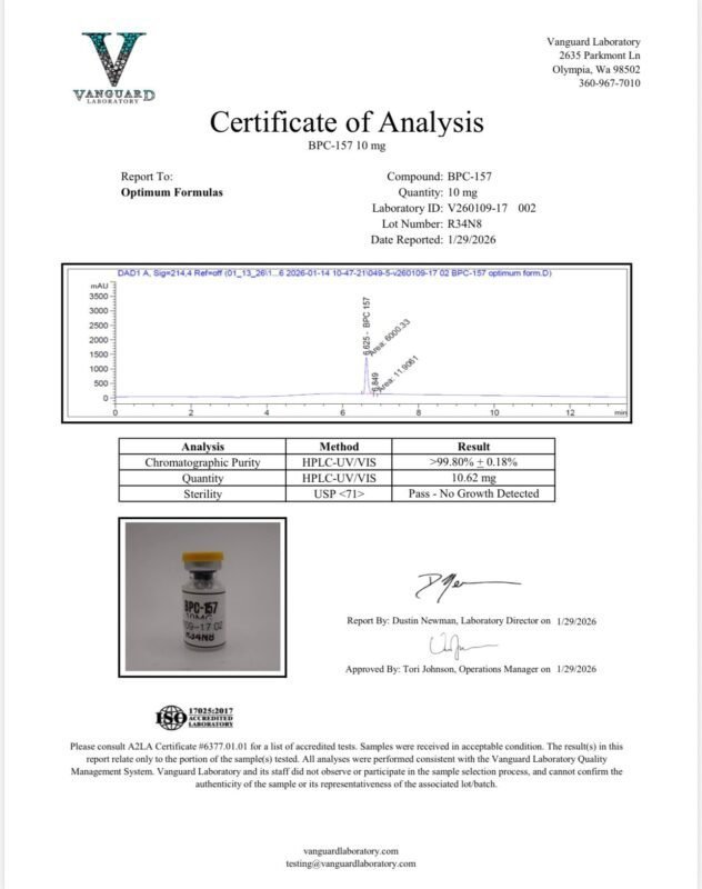Detection report 1 of 7 for BPC-157